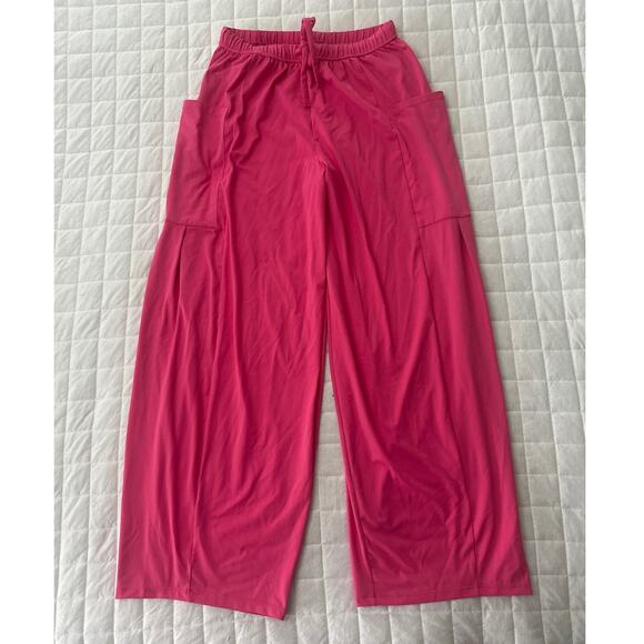 HALARA Womens Pants Small Pink Wide Leg Pull On Drawstring High Waist Palazzo - Picture 1 of 10